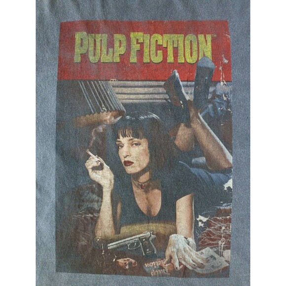Pulp Fiction T-Shirt Men's Medium Gray Short Sleeve - Picture 2 of 6